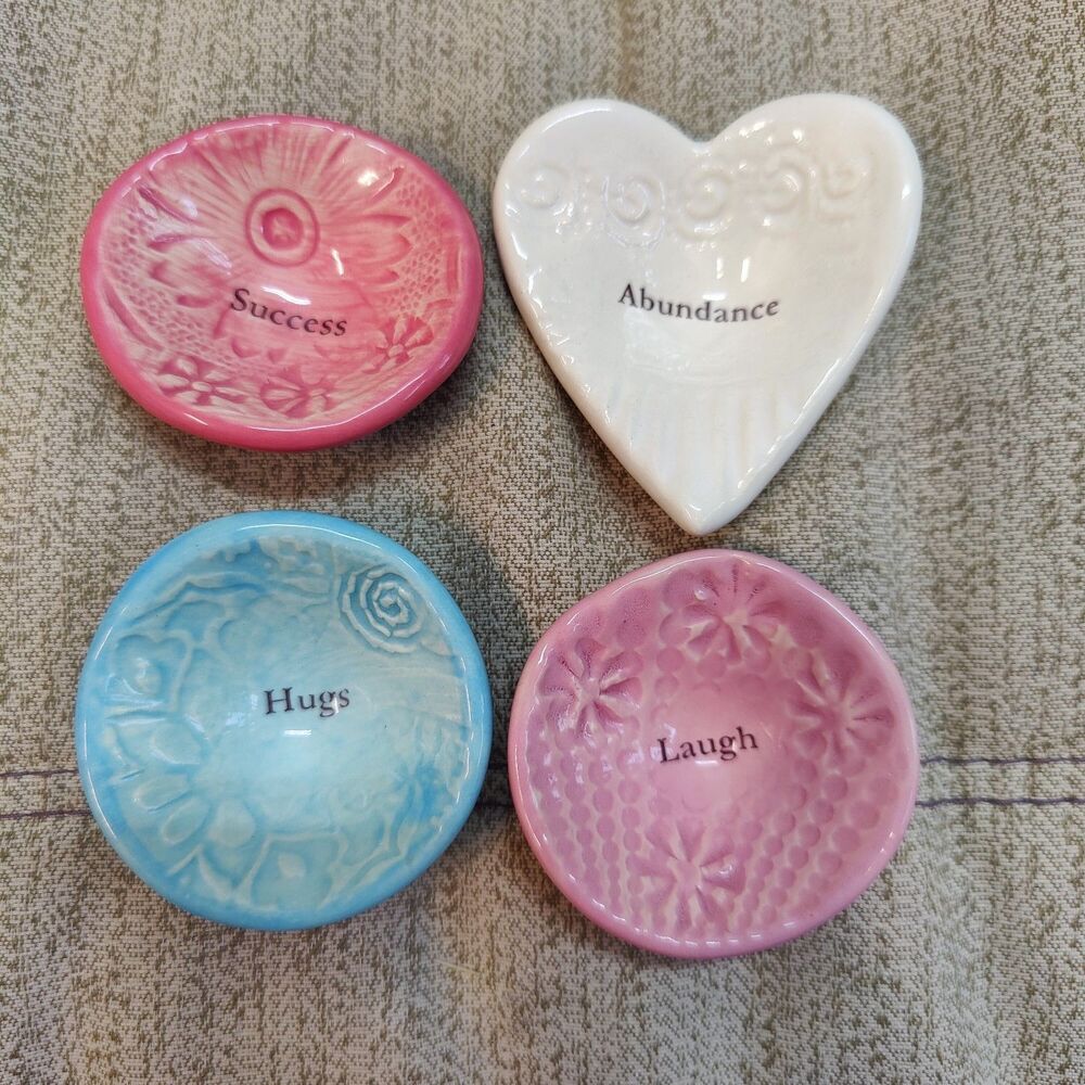 Lorraine Oerth Studio Pottery Ceramic "Giving Bowls" Trinket Dish 2" Set Of 4